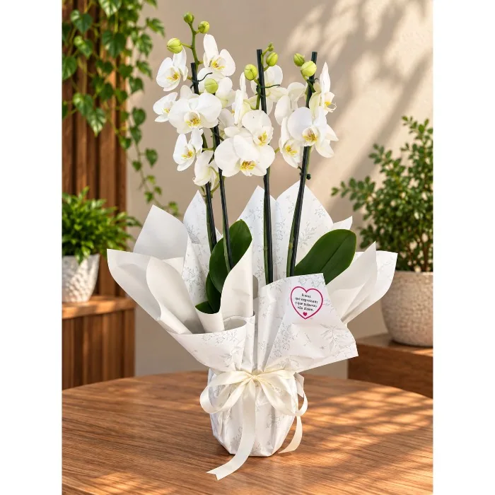 Phalaenopsis 3H reta BRANCA - PH026